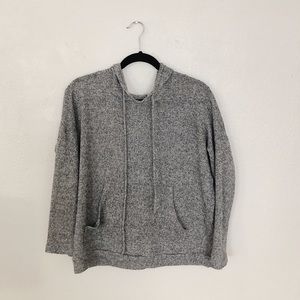 Gray knit hooded sweater